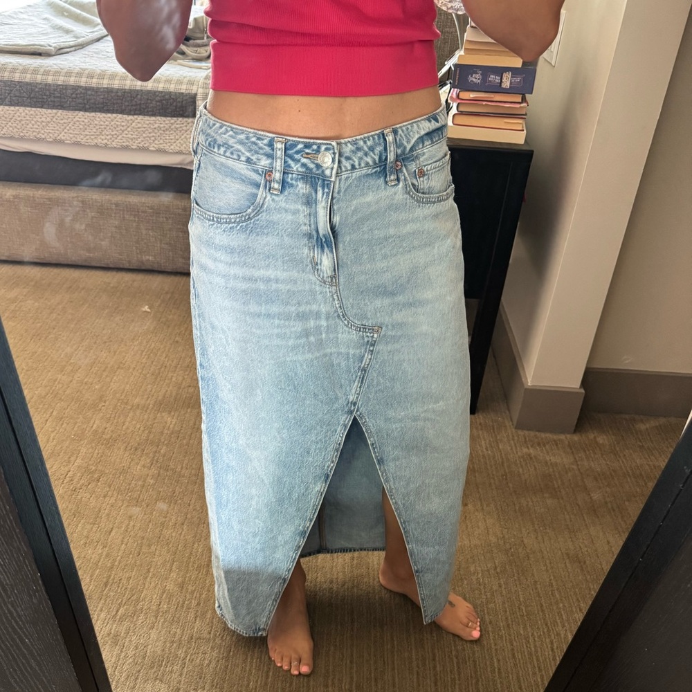 American Eagle denim skirt with front slit